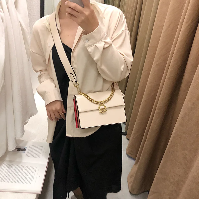 

Simple Korean pure color small bag women on the new 2019 Joker new tide texture leisure shoulder diagonal small square bag