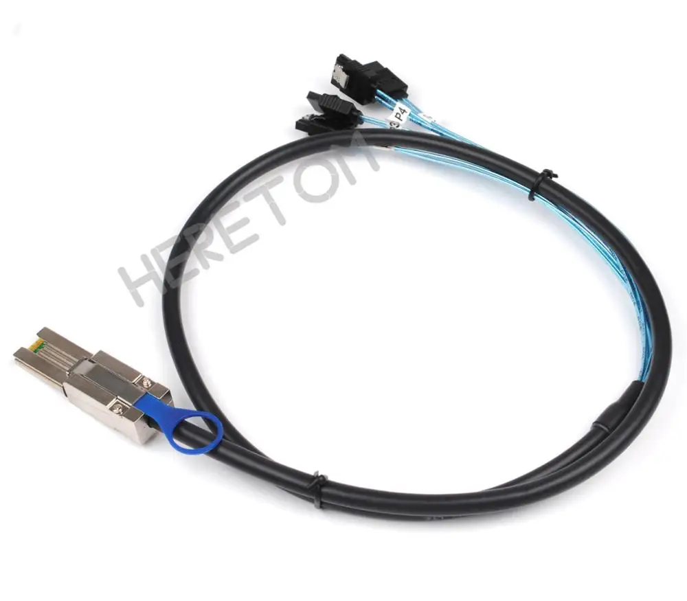 Mini SAS 26Pin SFF 8088 to 4 SATA 7Pin Hard Disk Splitter Adapter Data