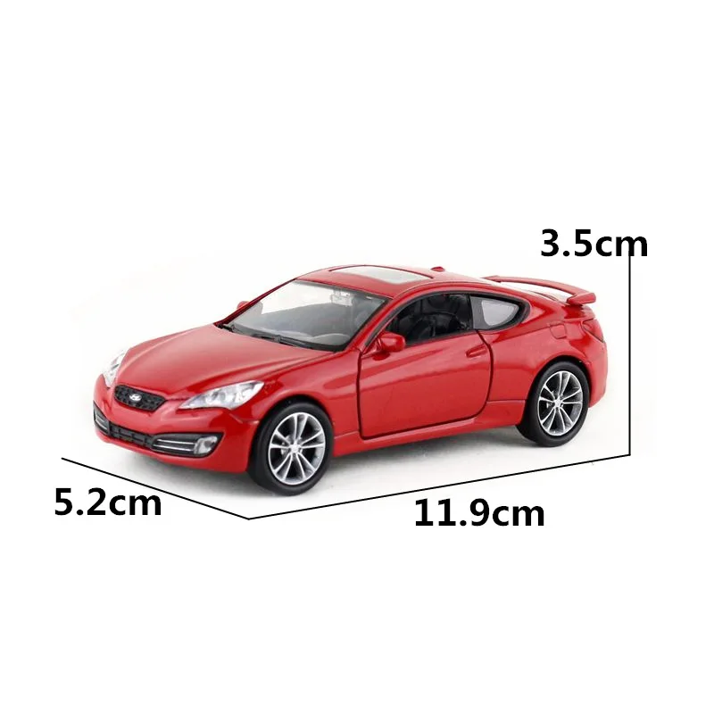 Welly литая металлическая модель/1:36 Масштаб/2009 Hyundai Genesis Coupe игрушечный автомобиль/оттяните назад набор для обучения/подарок для детей