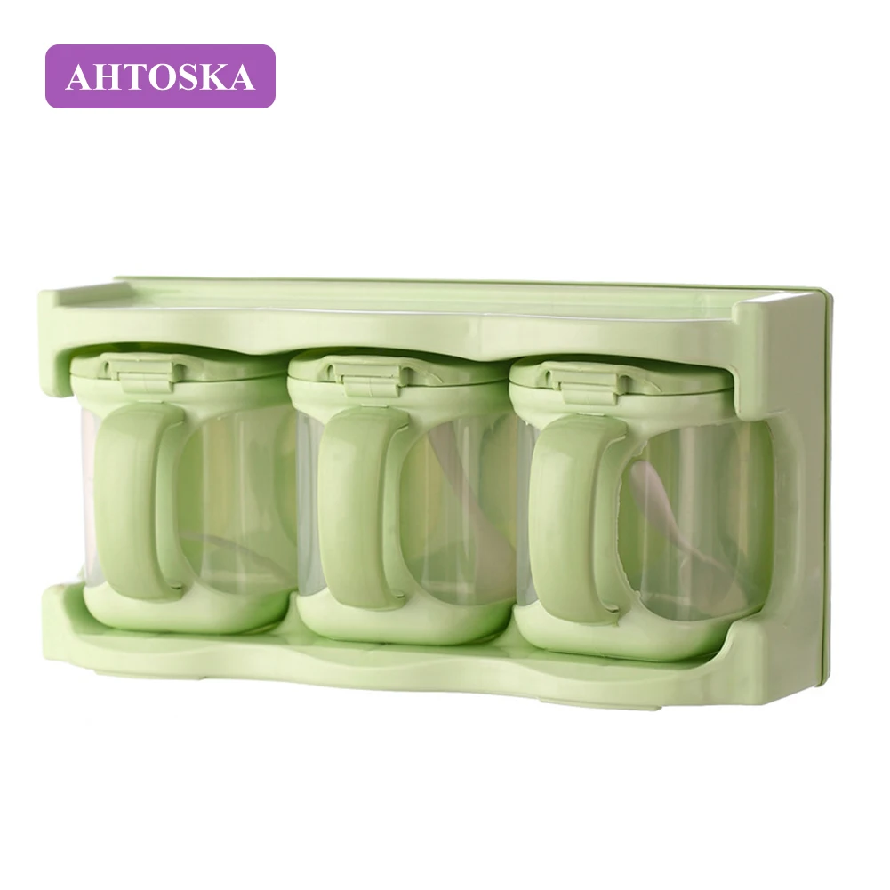 AHTOSKA 3Шт. Прозрачная Кробка Приправы Контейнер Для Хранения Специй Банки