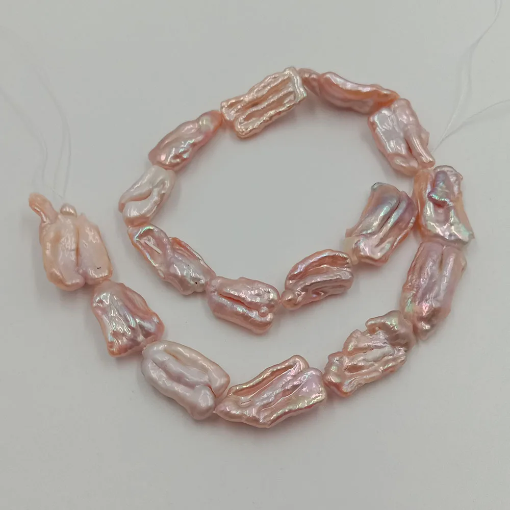 pink pearl Жемчуг Бусины, жемчуг Кеши, жемчуг бива бусины, натуральный пресноводный жемчуг с большой формой Бива-около 13-18 мм ширина - Цвет: pink pearl