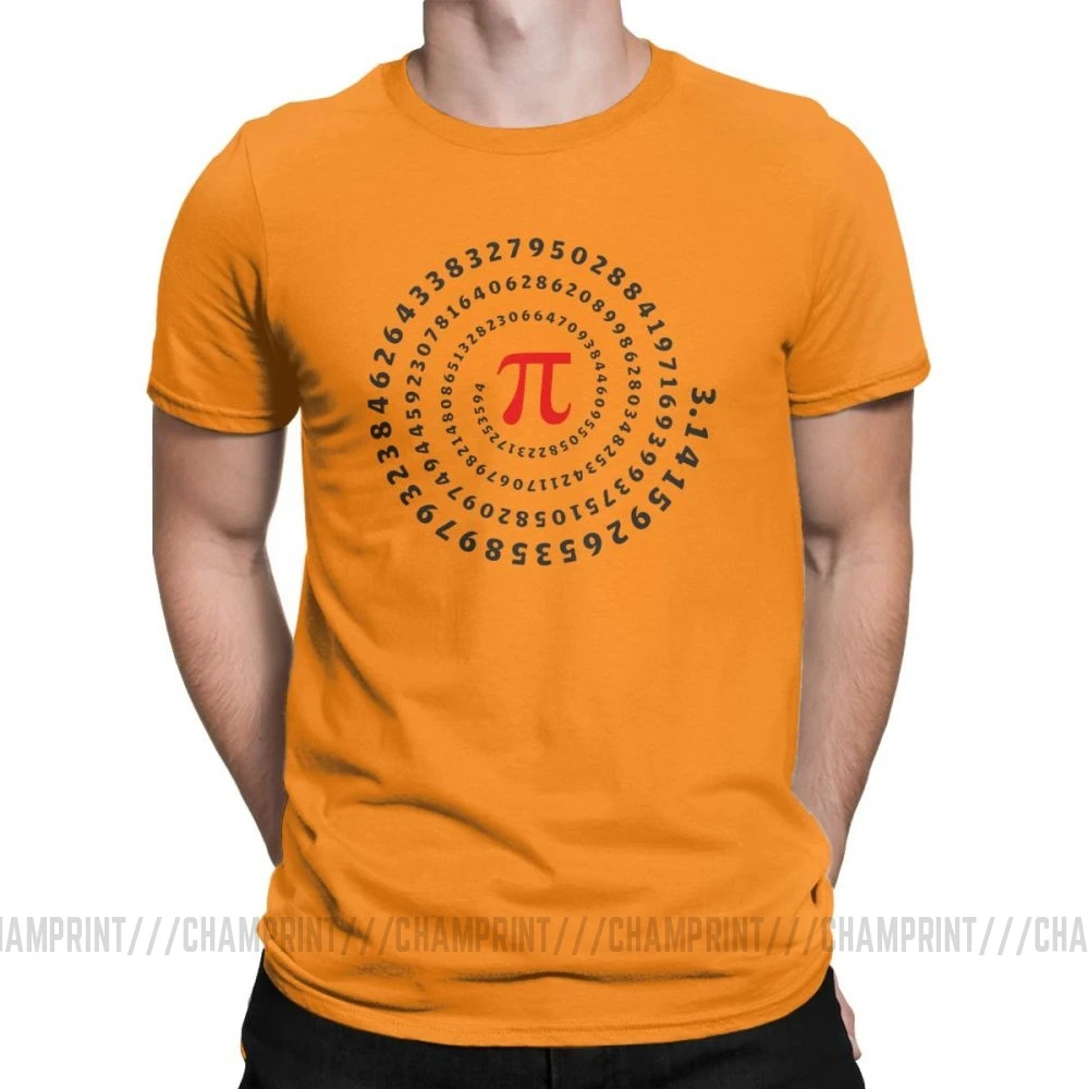 Мужская футболка Pi Pie Science mathemics Math, Забавные футболки с коротким рукавом, с круглым вырезом, хлопок, Подарок, Идея, футболка - Цвет: Оранжевый