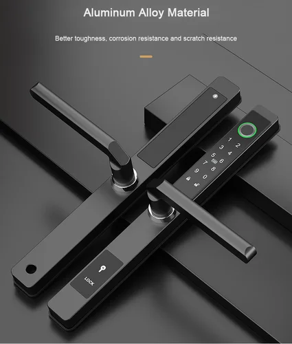 유럽 장붓 구멍 TTLock 방수 지문 RFID 카드 코드 키리스 스마트 전자 도어락, 유리 슬라이딩 알루미늄 도어용 5