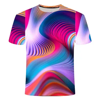 

2020 new casual men's T-shirt summer fashion short-sleeved 3D round neck top visual pattern shirt oversized male T-shirt 110-6XL