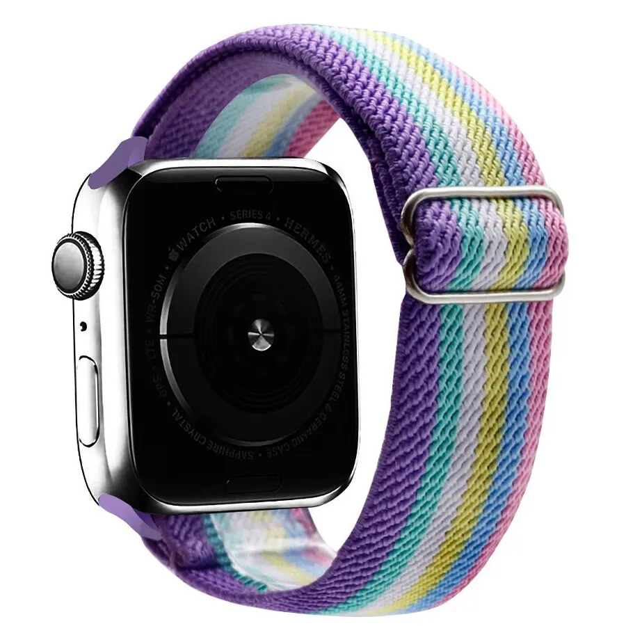 Nylon Strap for Apple Watch Band Ultra2-1 49mm 41mm 45 mm 38/42 Bohemian Elastic Bracelet iWatch Series 9 8 7 6 5 4 3 Se 40/44mm