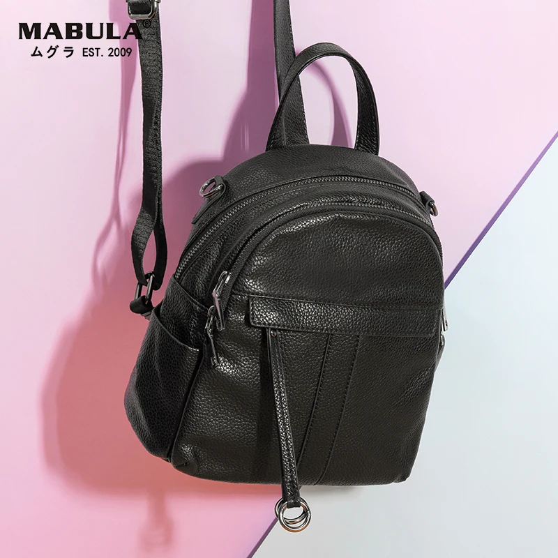 Женский кожаный рюкзак MABULA повседневный водонепроницаемый с несколькими