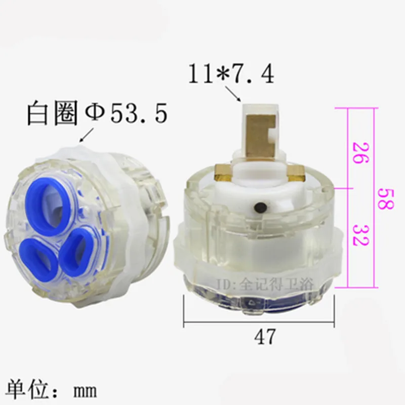 47mm Faucet Mixer Tap Accessories Valve Core Ceramic Disc Cartridge Valve American Standard For Kitchen Bathroom Water Tap