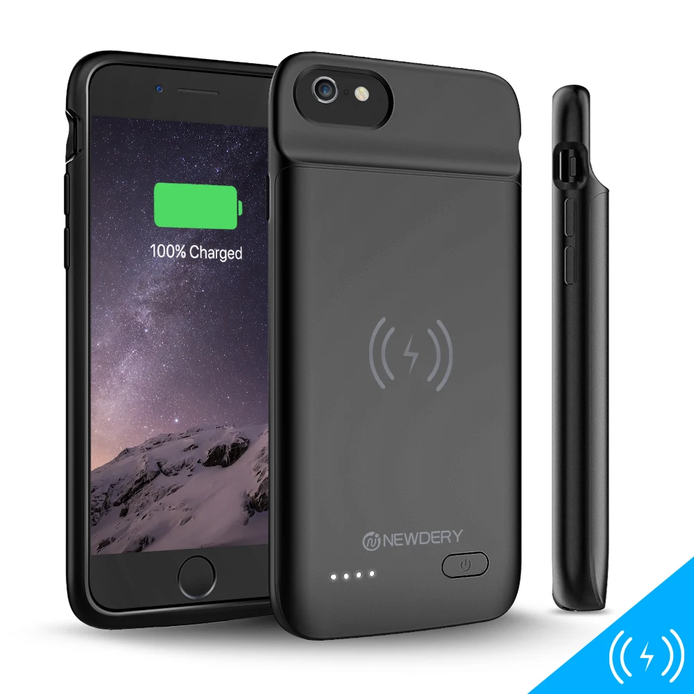 DERY Battery Case for iPhone 6 6s 3200mAh Wireless Charging Battery Case Compatible with iPhone 6 6