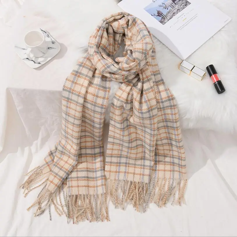 color 10 Nueva moda invierno grueso caliente bufanda grande chal mujeres envolturas Винтаж Polar a prueba de viento цвет sólido chal bu - Цвет: color 10