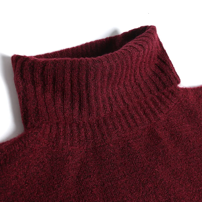 QING MO Black Gray Red Coffee Women Turtleneck Sweater Dress Women Winter Knitted Dress Streetwear Loose Dress ZQY2502