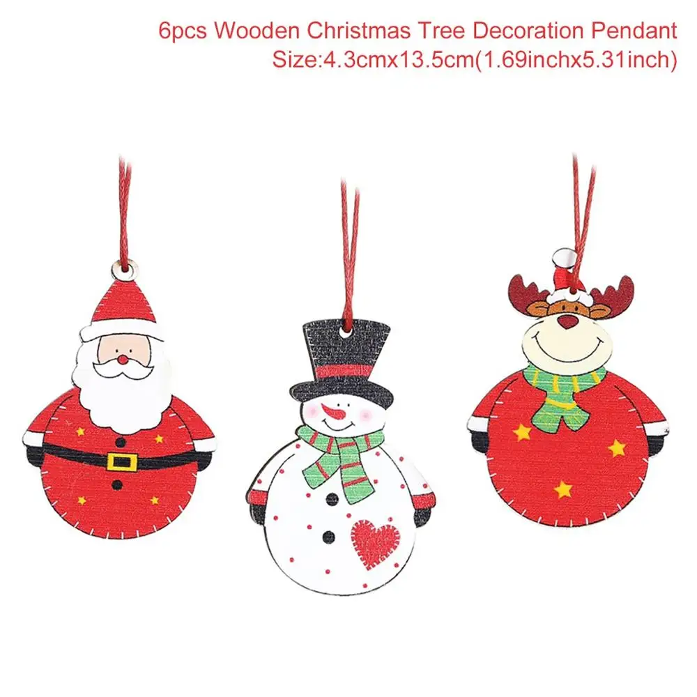 QIFU, Санта Клаус, снеговик, лось, деревянные рождественские украшения для дома, елочные украшения, деревянные поделки, Рождественские Подвески - Цвет: Christmas Ornament13
