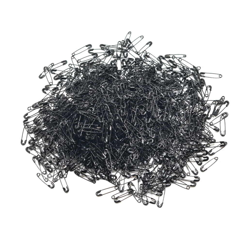 1000x Mini Tags Safety Pins Jewelry Making Accessories Findings Black 19mm