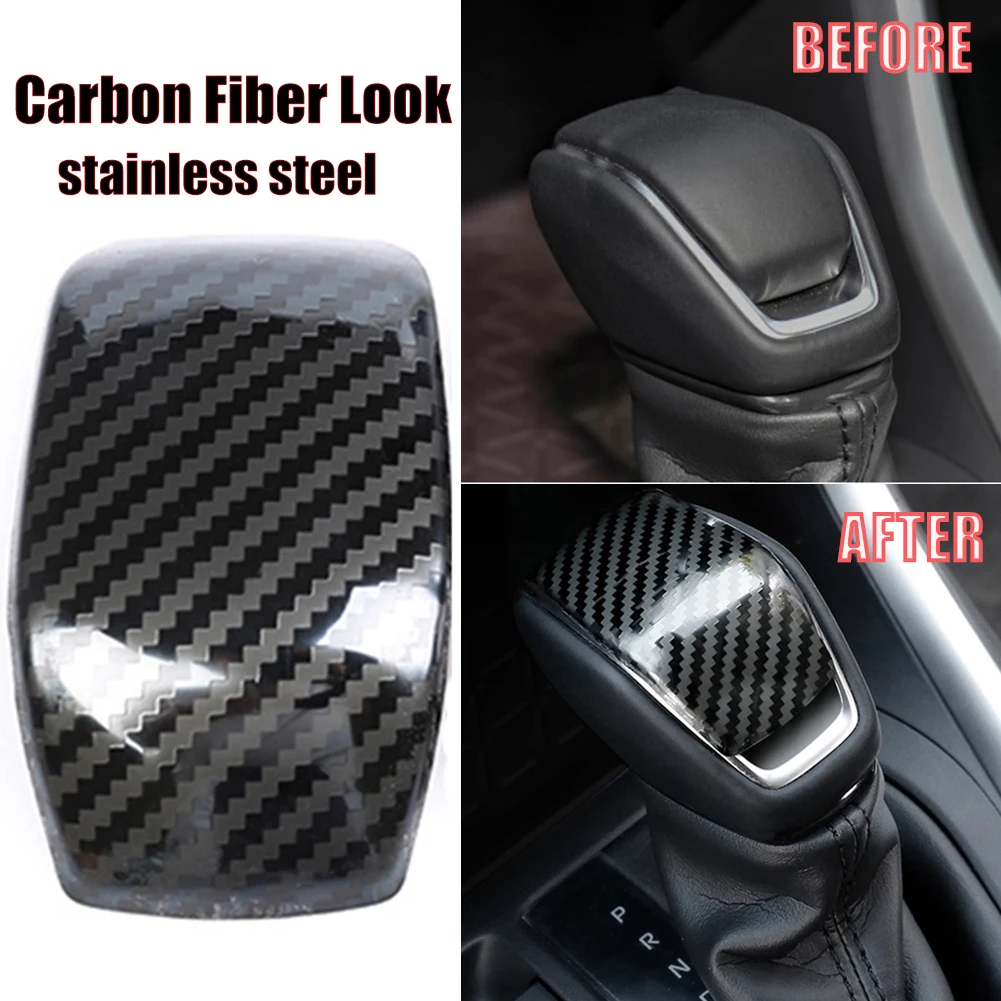 

Car Gear Shift Knob Head Cover Cap Trim Stainless Steel For 2019 2020 Toyota RAV4 Seat Gear Head Cap Slice Car Accessories