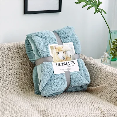 A Style Sky Blue Новое одеяло двустороннее покрывала с ягненком для кроватей для дивана Флисовое одеяло s сплошное полотенце флис cobertor casal - Цвет: A Style Sky Blue