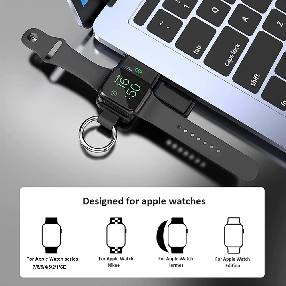 Tragbar Magnéitesch Kabellos Ladegerät Powerbank Dockingstativ Type-C USB Interface Fir iWatch 7 SE 6 5 4 3 2 1_voghion.com
