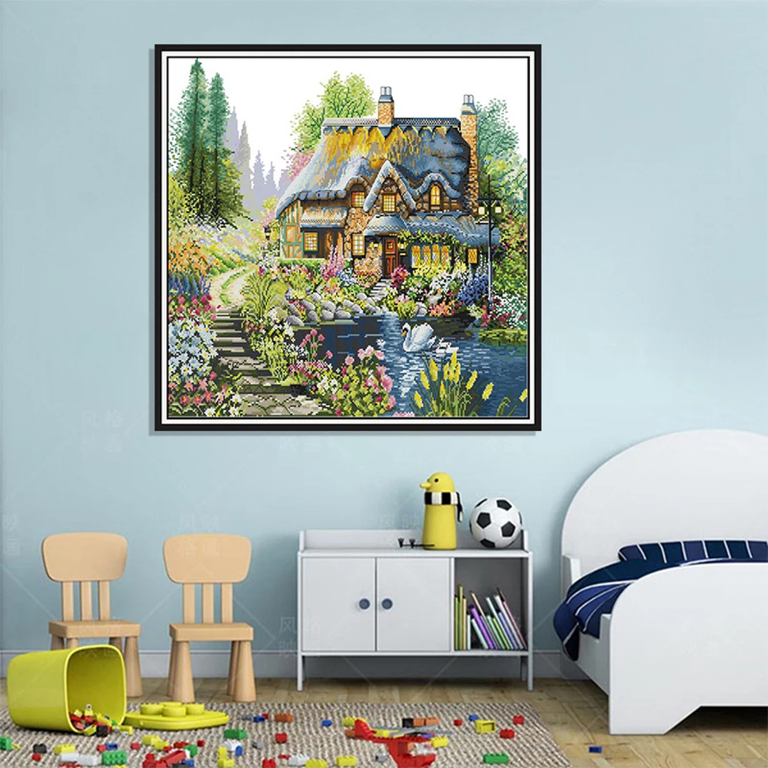 75x61 cm 11CT Набор для вышивания крестиком из 3 нитей Набор для вышивания крестиком "сделай сам" Набор для вышивания крестиком(без рамки)-лесной домик