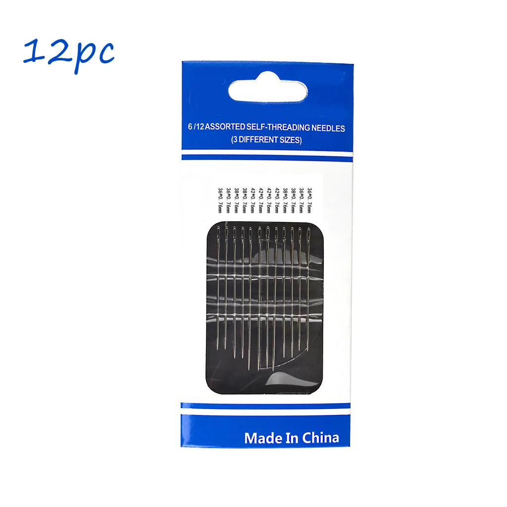 

30^12/24/36/48pcs per set Thick Big Eye Sewing Self-Threading Needles DIY Embroidery Hand Sewing high quality
