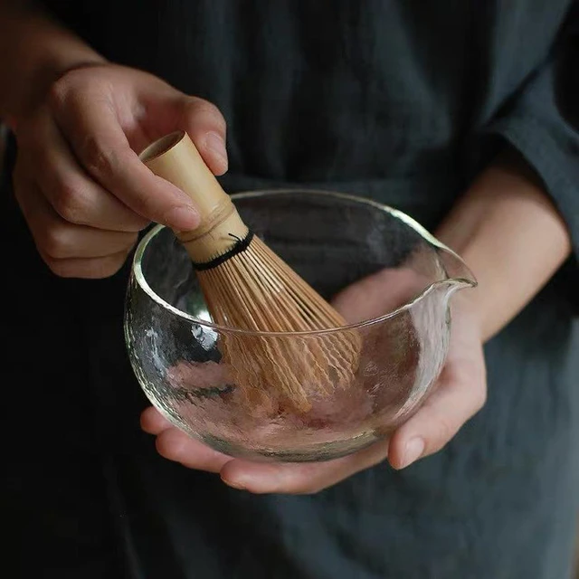 Brown Matcha Bowl with Spout Set