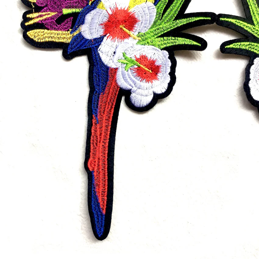 1 пара носков в виде попугаев из нашивки на одежду с помощью утюга птицы патчи для