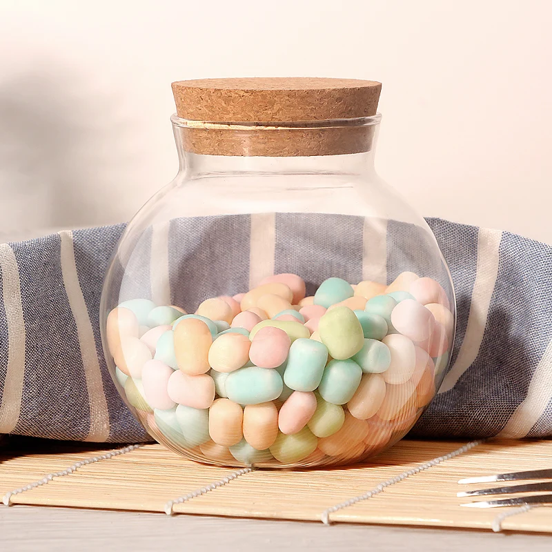 Glass Sealed Cans Storage Cans Candy Storage Tank Bamboo Wood Cover Borosilicate Glass Sealed Storage Tank Moisture-proof Moistu