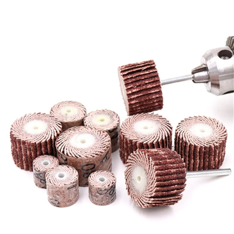 10Pcs Dremel Accessories 80/120/180/240 Grit Sanding Flap Disc Grinding