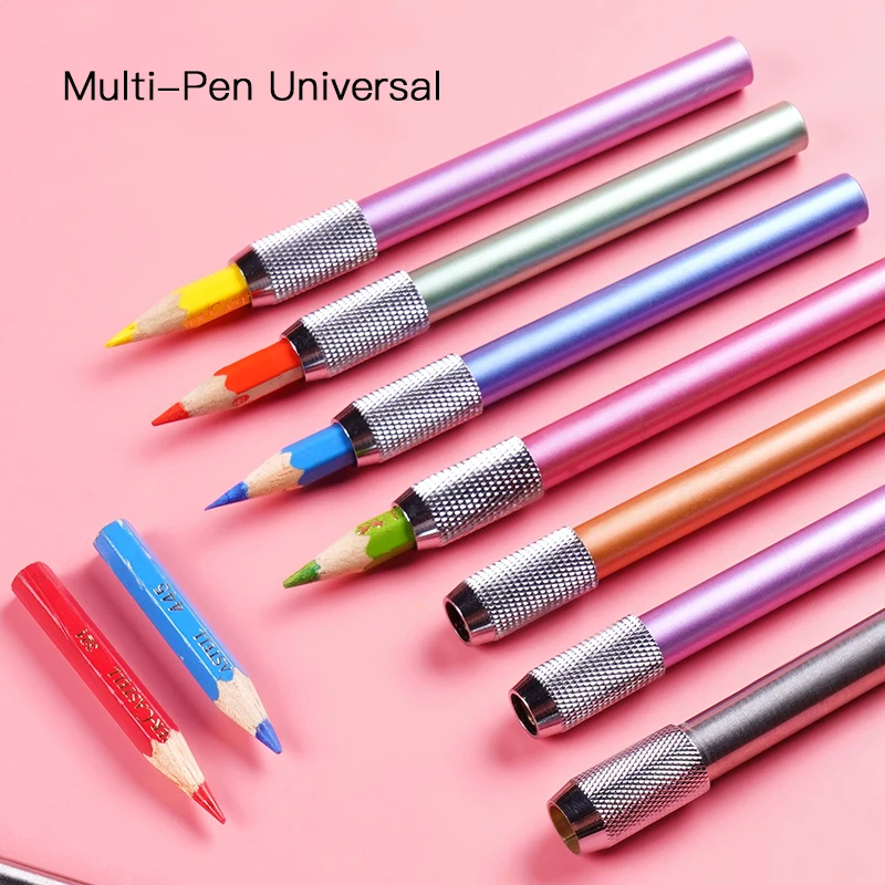 

3pcs color metal single head extension device pencil set sketch painting student sketch pencil extender art supplies