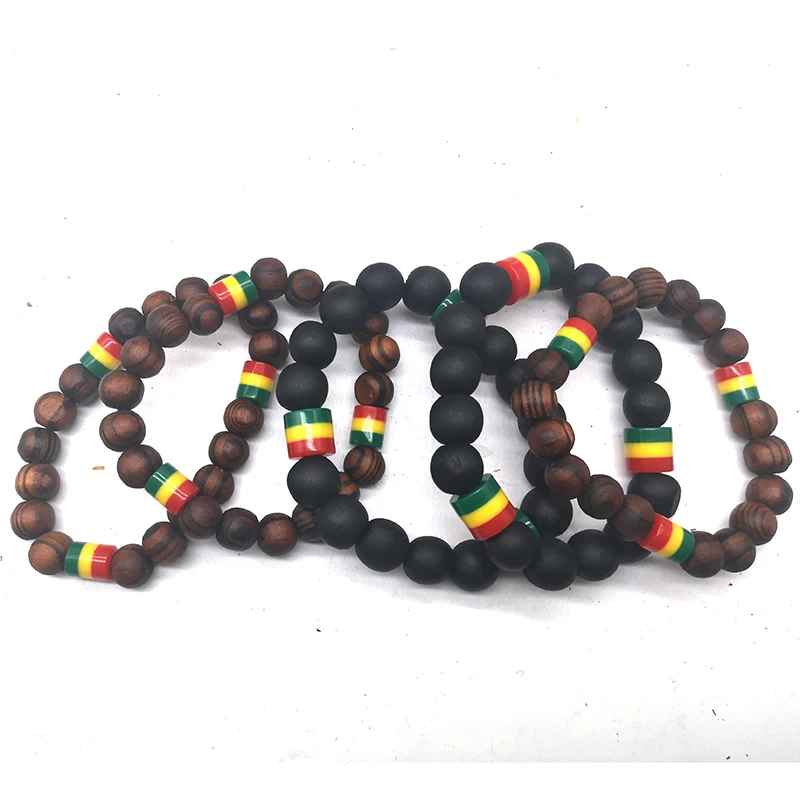 5 шт./лот Rasta деревянная бисера браслеты могут смешанные цвета