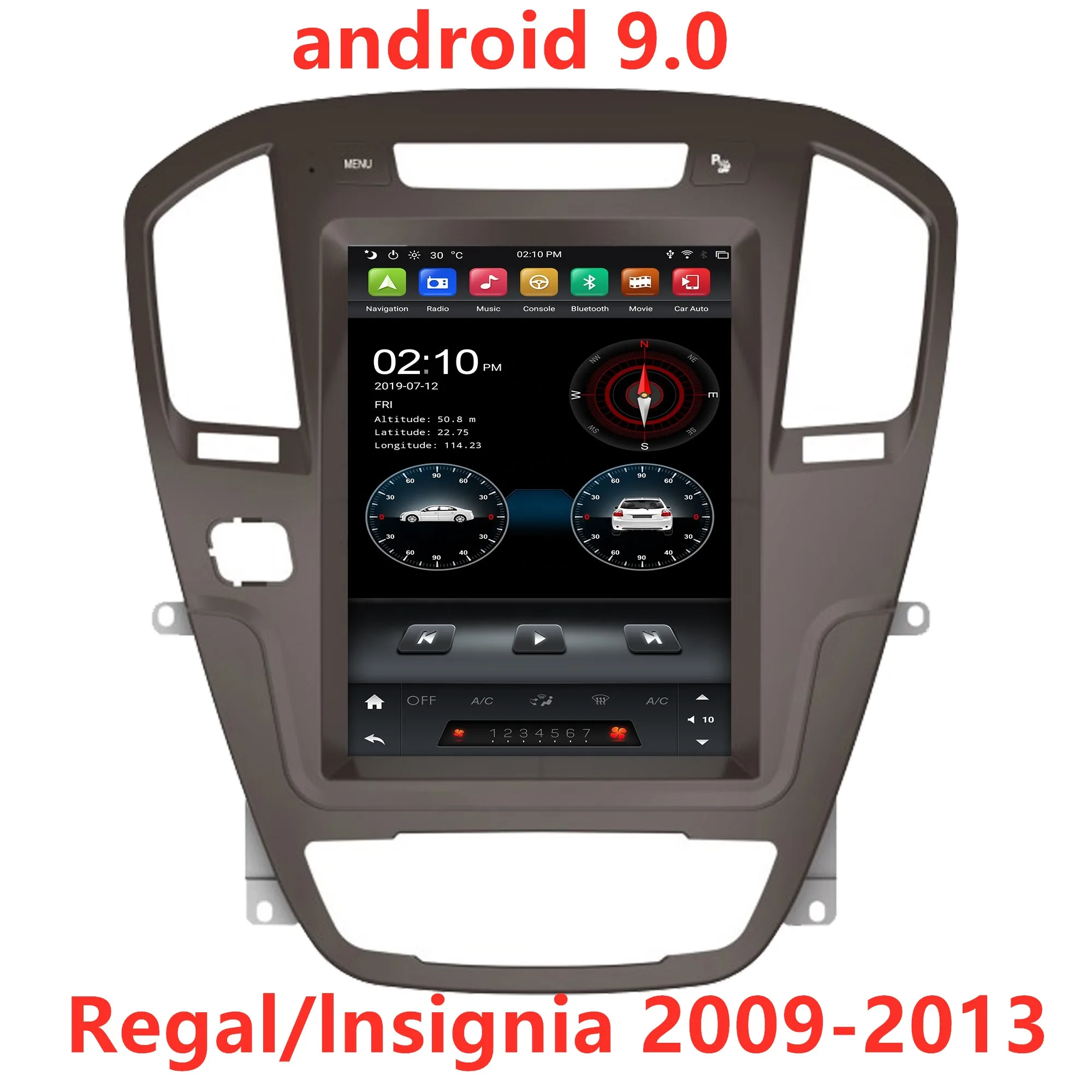 KLYDE Tesla модель 12 1 дюймов android 9 0 система 2 din автомобильный dvd плеер для Regal/lnsignia 2009