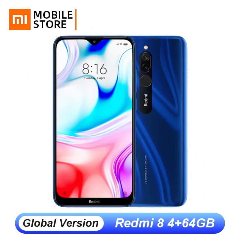 Xiaomi Redmi 8 смартфон с восьмиядерным процессором Snapdragon 439 ОЗУ 4 Гб ПЗУ 64 ГБ 6 22 дюйма 5000