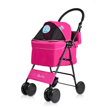 

Lightweight folding pet stroller dog cat small delicate four-wheeled car stroller