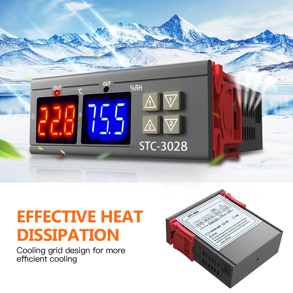 Controlador de Umidade de Temperatura Digital, Termómetro,