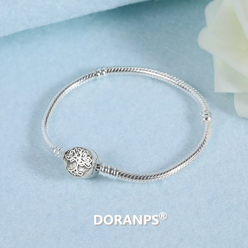 Модные ювелирные изделия doranps Mom's tree серебряные браслеты с 925 бусинами для женщин, браслет для изготовления ювелирных изделий, 1pz