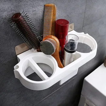 

Hair Dryer Rack Comb Holder bathroom accessories Storage Organizer Self-adhesive Wall Mounted Stand for Shampoo Straightener