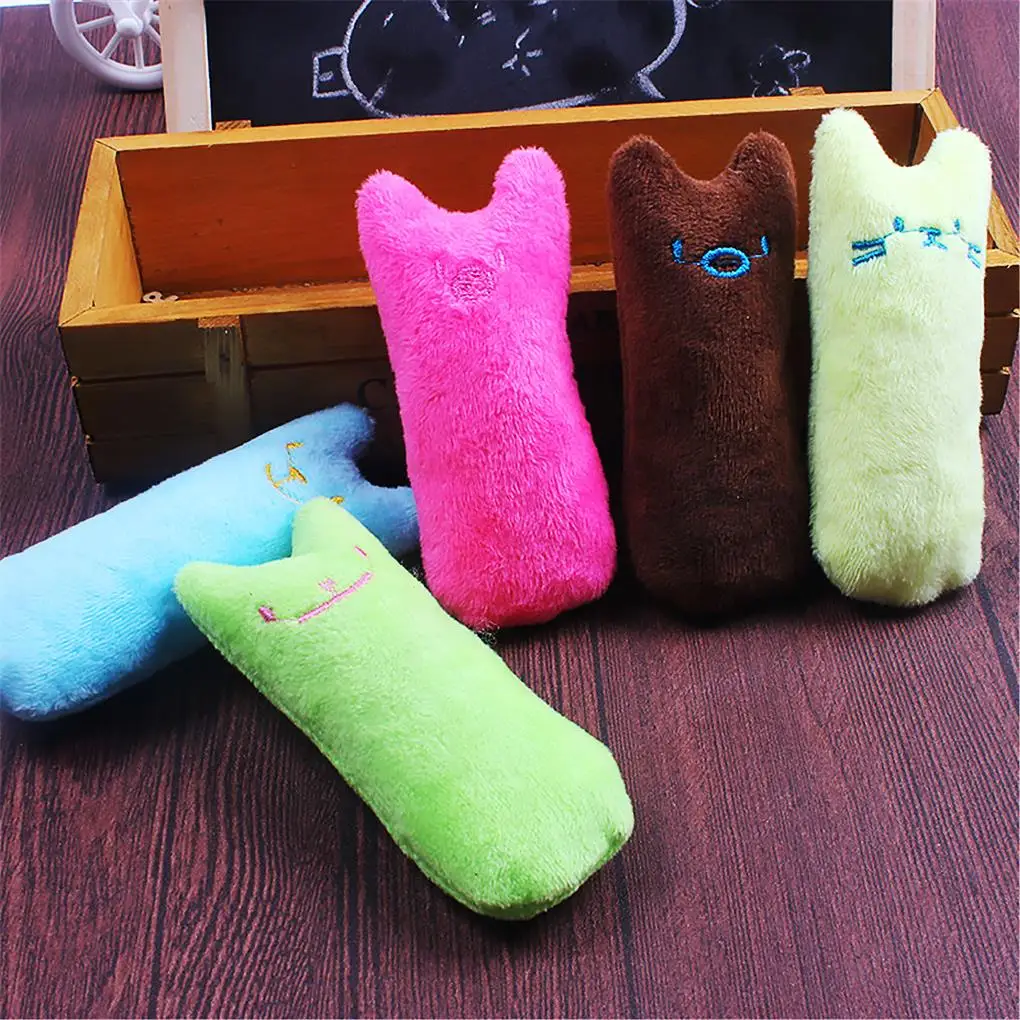 Teeth Grinding Catnip Toys Scratch Little Finger Pillow Crazy Pet Chewing Toy Funny Interactive Plush Cat Toy