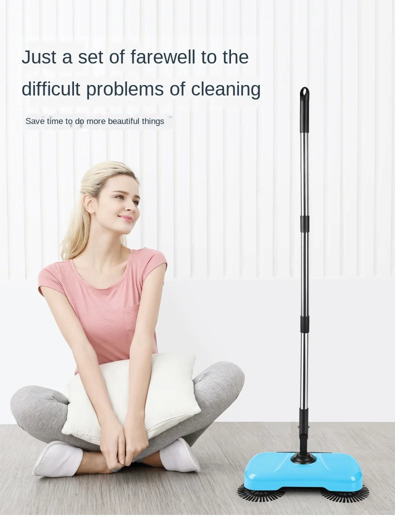 Dust-free Sweeping Machine Broom Garbage Shovel Combine Lazy Invention Push Broom Can Elderly Pregnant Women Use 2020 New E11366