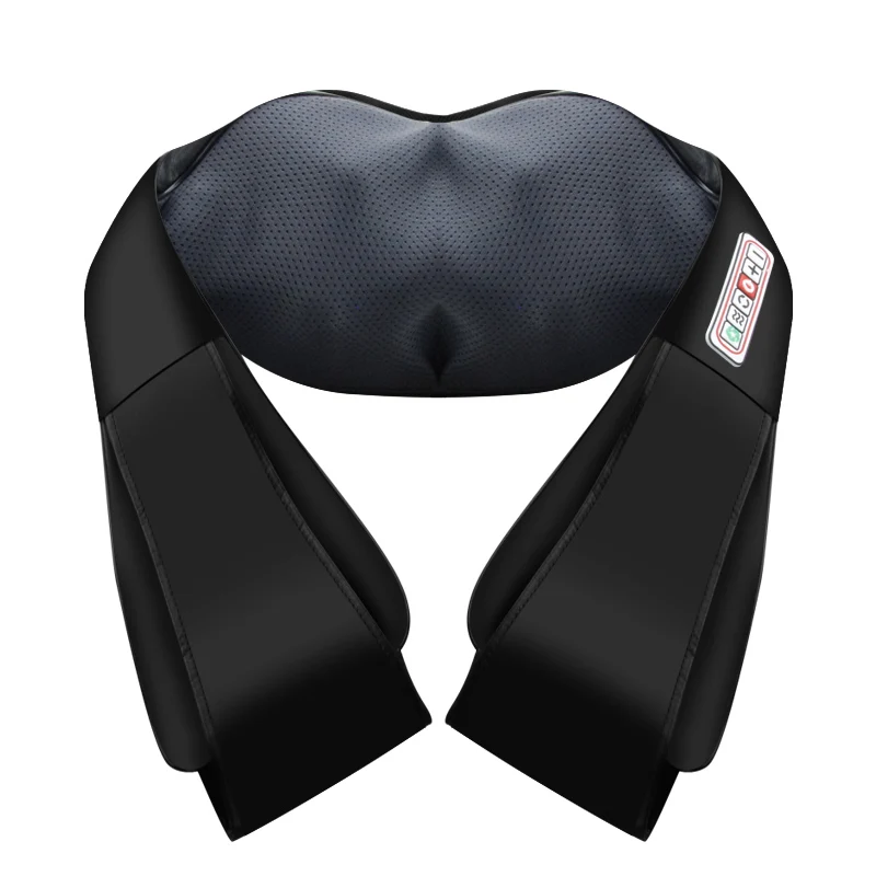 massager black 6 U-образный Электрический роликовый массажер для шеи для спины, шеи, плеч, тела, заботы о здоровье, расслабление, инфракрасная массажная подушка с подогревом - Цвет: massager black 6