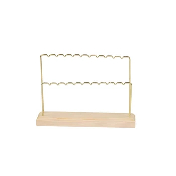 

Ring Display Holder Pendant Earrings Display Stand Metal Stick Solid Wood Jewelry Display Stand