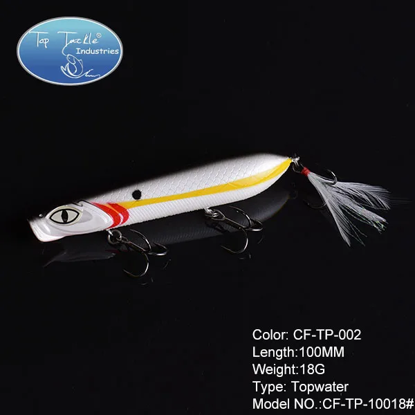 Topwater карандаш пресноводный карандаш светящийся глаз Приманка для рыбалки 100 мм 18 г - Цвет: CFTP002