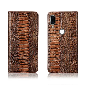

Genuine real leahther ostrich foot pattern phone bag for Meizu Note 9 cover for Meizu Note 9 flip case card slot holder capa