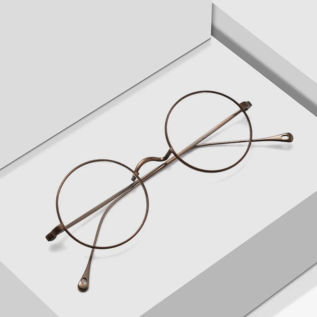 Lunettes de vue japonaises faites à la main pour hommes et femmes, petites  lunettes rondes classiques en titane, monture ultra-légère, lunettes de  myopie rétro, John Lennon | AliExpress