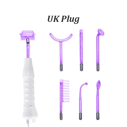 Without Box UK Plug Beauty Star 7 In 1 Electrode Glass Tube High Frequency Facial Machine Spot Acne Wand Facial Spa High Frequency Facial Skin Care - Цвет: Without Box UK Plug