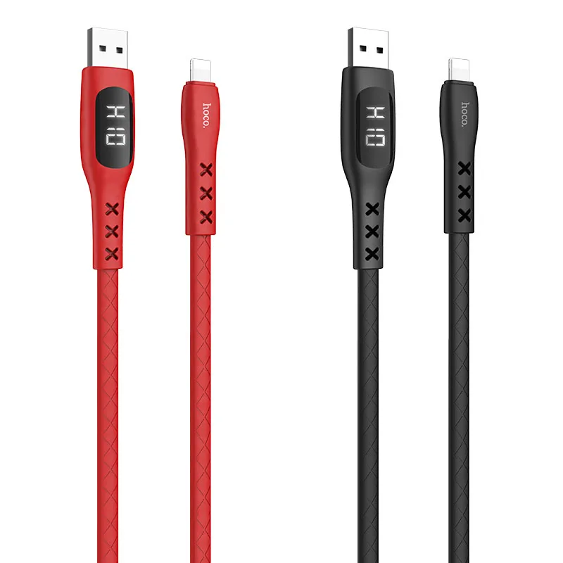 HOCO S6, 15 шт./лот,, светодиодный usb-кабель с цифровым дисплеем для iPhone, кабель типа C, микрокабель для samsung USB-C