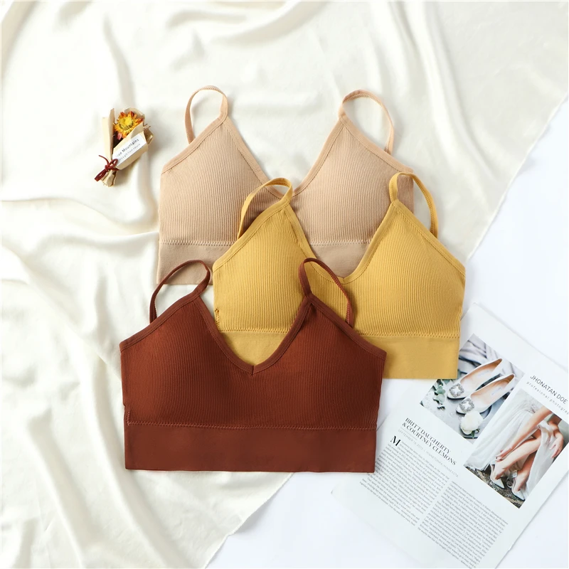 Seamless Bra Top Panties Set Female Underwear Set Wireless Bra Crop Top Women Underpants Soft Bralette Lingerie bra and brief sets