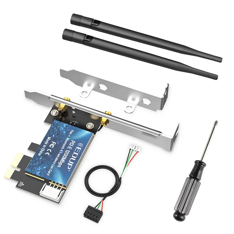 EDUP PCI-E 1200 Мбит/с WiFi карта Bluetooth 4,0 адаптер 2,4 ГГц/5 ГГц Двухдиапазонная беспроводная сетевая карта с антеннами для настольного ПК