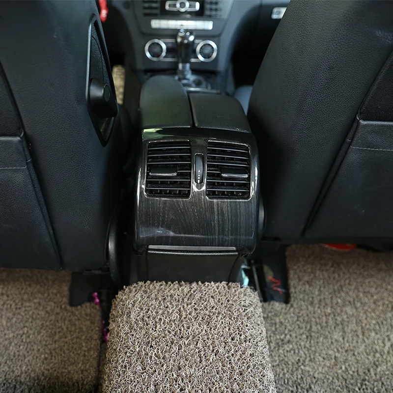 Черное дерево зерна для Mercedes Benz C Class W204 2008-2013 ABS автомобиль задний кондиционер вентиляционное отверстие декоративная рамка аксессуары