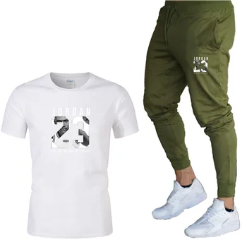 

Summer new fashion trend men's suit custom fashion printed sportswear short-sleeved T-shirt + sports pants casual suit