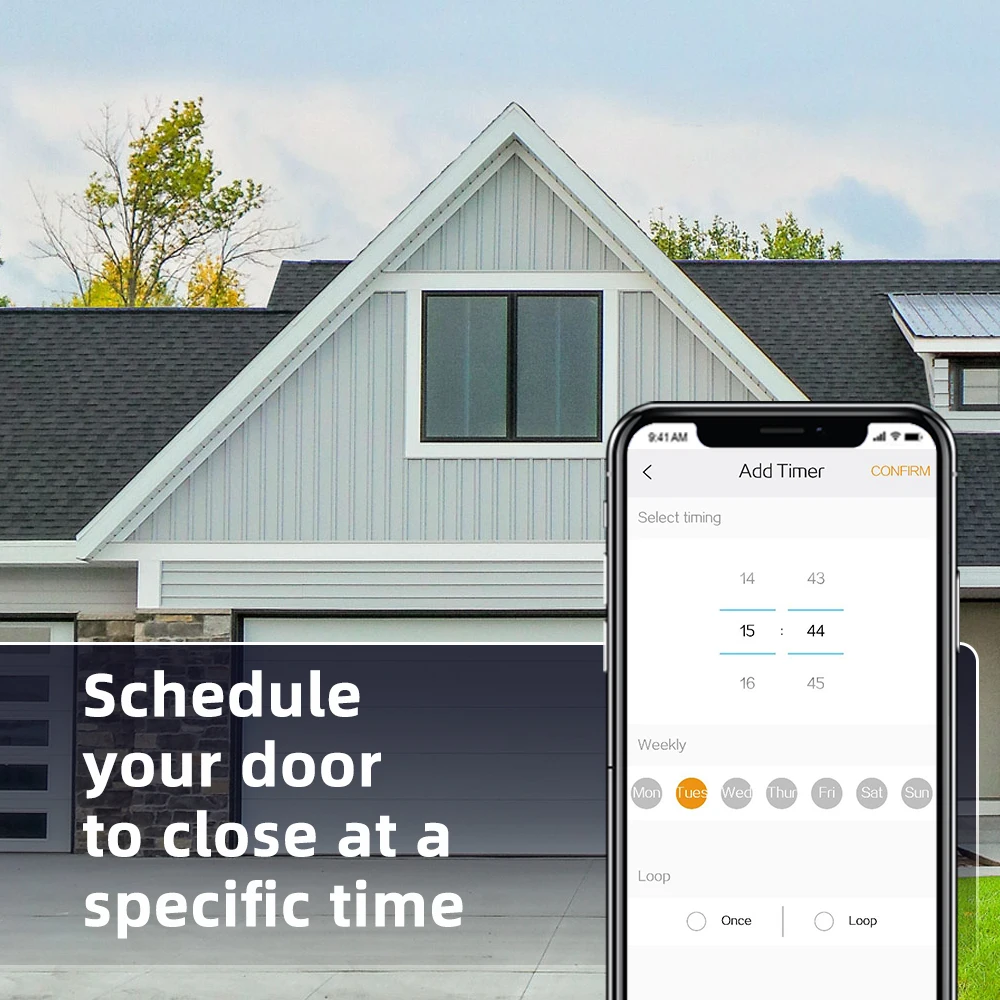 Умный WiFi контроллер открывания Гаражных дверей, приложение дистанционного управления из любого места, не требуется концентратор, запись истории/Установка таймера/Расписание