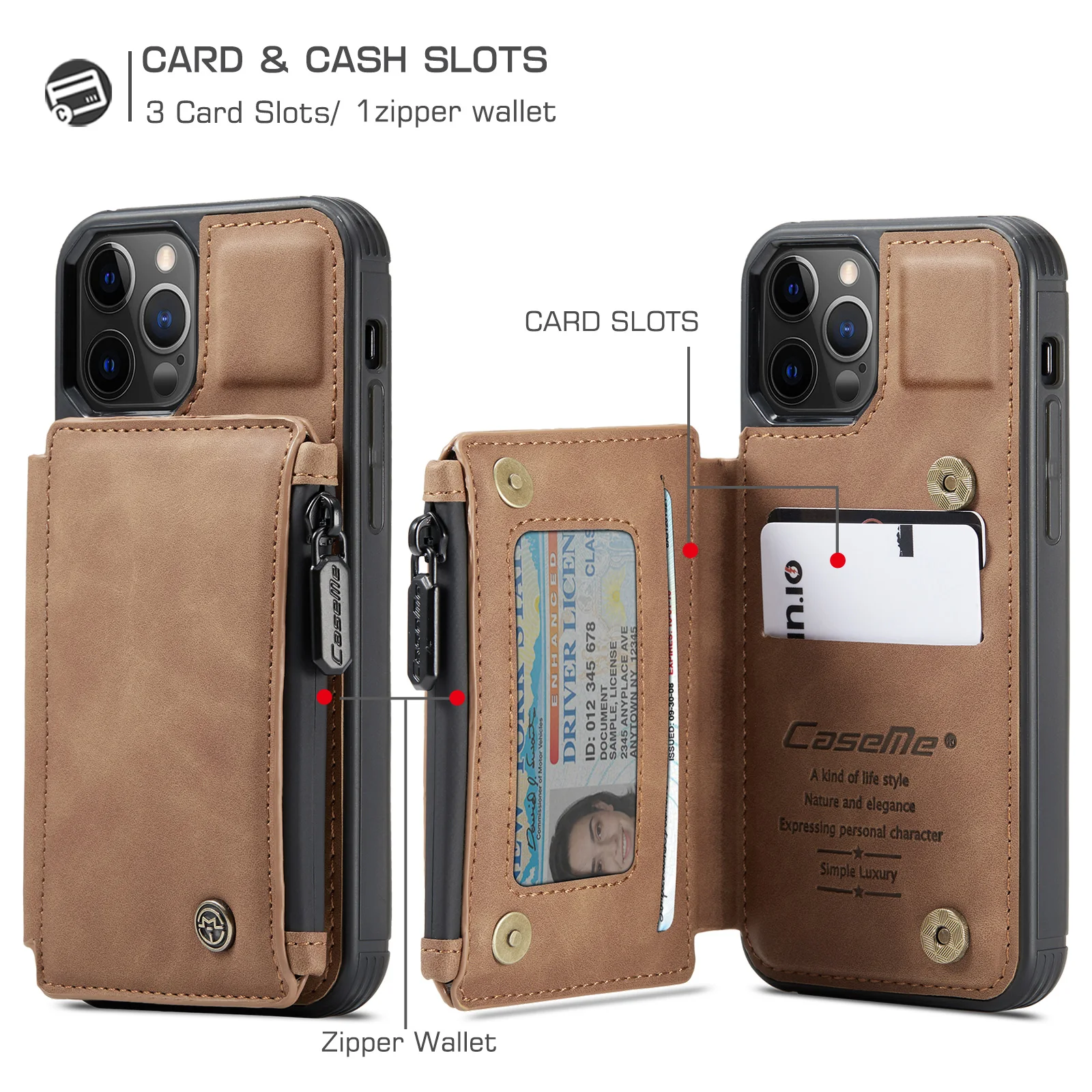 Iphone 13 Pro Max Leather Case Card Holder