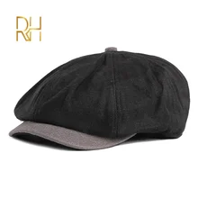 Весенне-осенний хлопковый берет, повседневная Кепка с козырьком для мужчин, модная винтажная Кепка, мужская Кепка с регулируемой плоской подошвой, береты, кепка RH