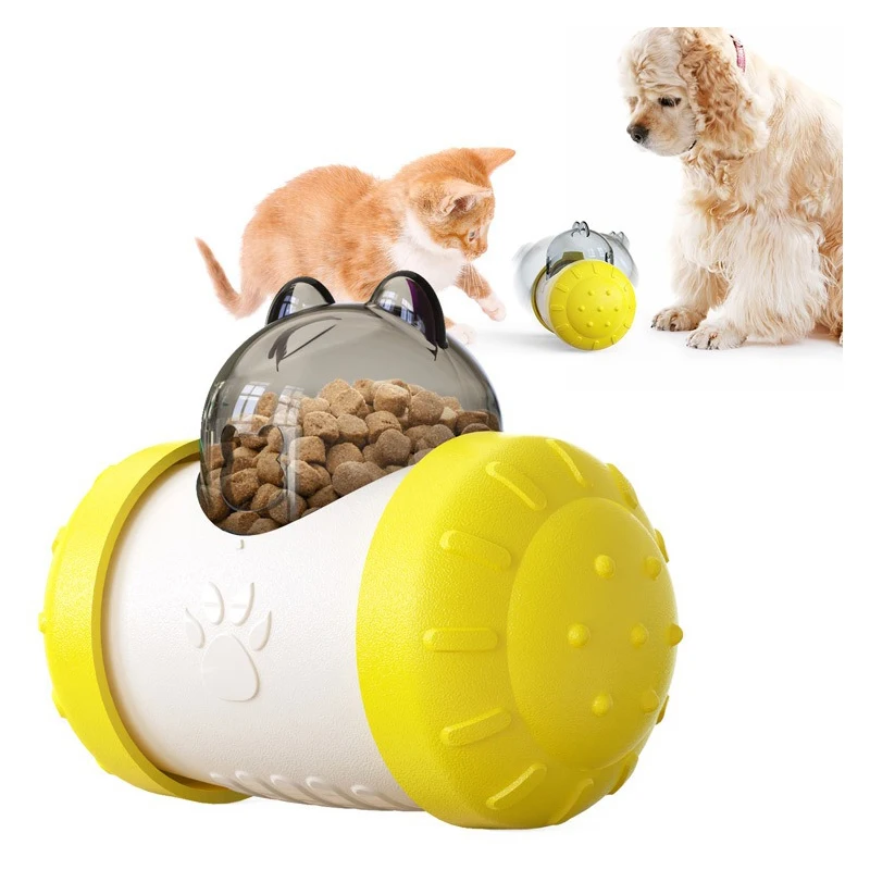 Dog Cat Slow Feeder Bowl Toy Pet Food Container Dispenser Interactive Collapsible Toys Adjustable Treat Canister No Electronic